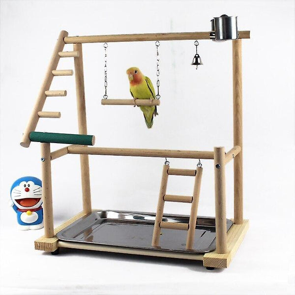 Bird Toys Parrot Playstands With Cup Toys Tray Bird Bridge Wood Cockatiel Playground Bird Perches|Bi