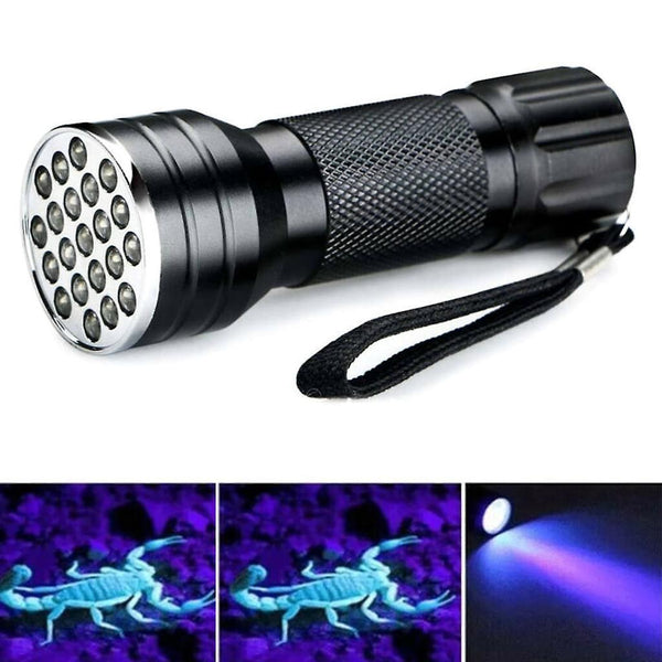 Led Uv Black Light Flashlight - Uv Black Light Flashlight - Ultraviolet Lamp With 21x Leds - Energy Efficiency Class: A - High Illumination Area Brig Flashlights & Headlamps