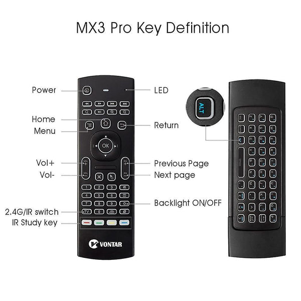 Remote controls backlight mx3 pro air mouse voice remote control 2.4G wireless keyboard mx3