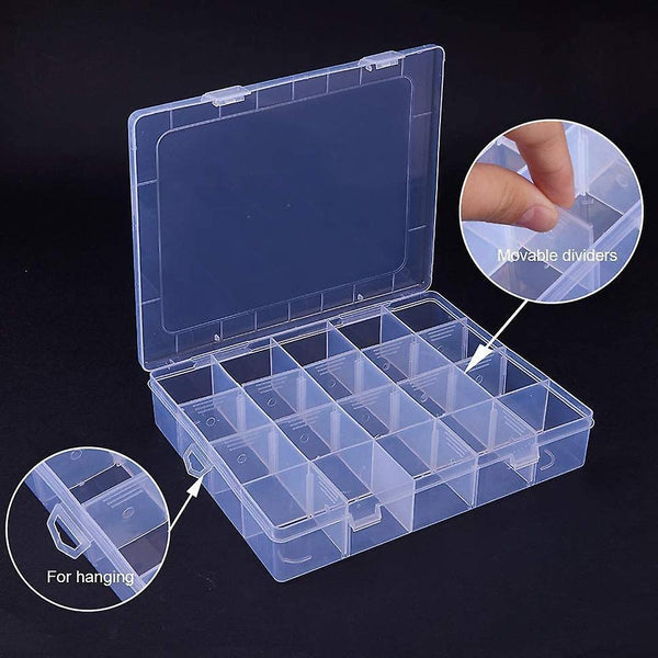 24 grid Adjustable Jewelry Organizer Box Container Storage Desk Organizers