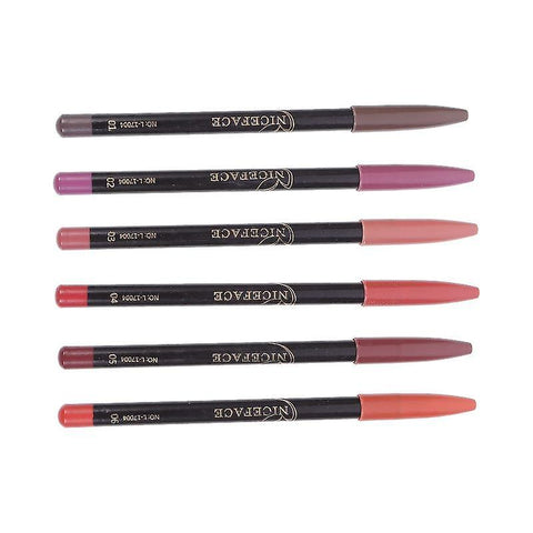 14x0.8cm Random Color Lip Liner 6pcs Lip Liner Pencil Set Matte Lip Liner Pen Lip Line Makeup Cosmetic Pen