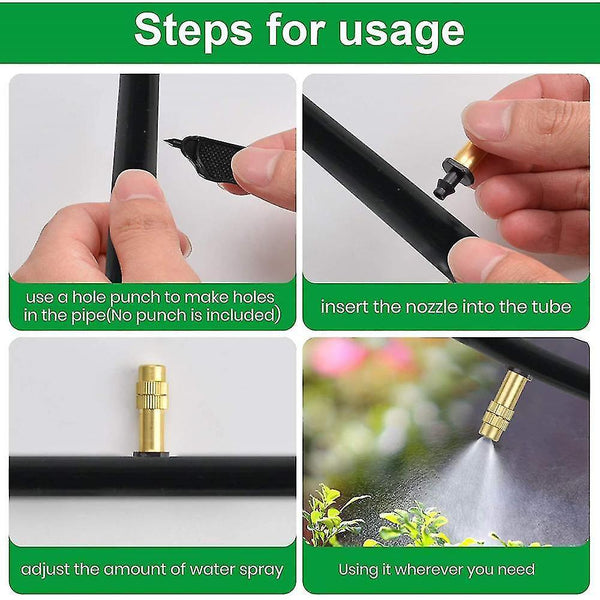 Powered hand fans misters 30pcs adjustable copper atomizing nozzle drip irrigation sprayer 4/7mm atomizing micro sprinkler