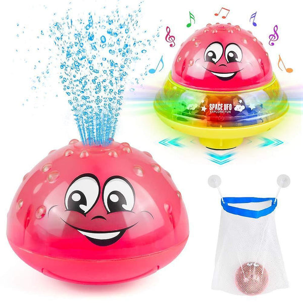 Bath Toys Infant Bath Toy 2 in 1 Electric Induction Water Spray Toy Space UFO Car Toys Creative Rota