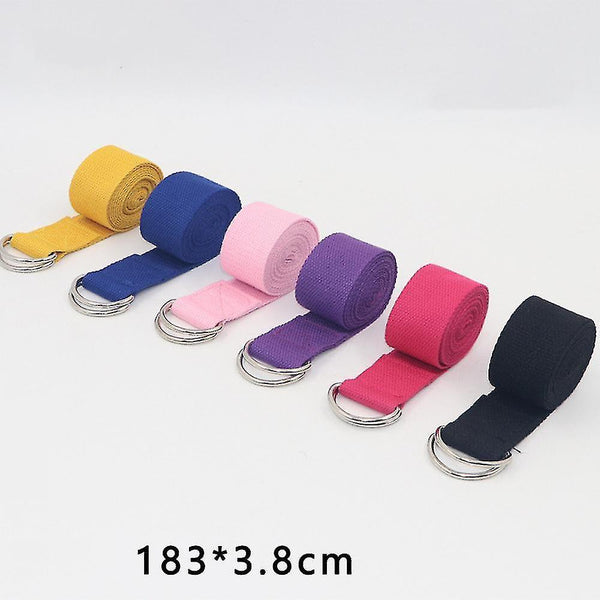 Yoga mat bags straps 1.8Mx3.8Cm yoga strap adjustable d-ring durable cotton exercise straps buckle purple