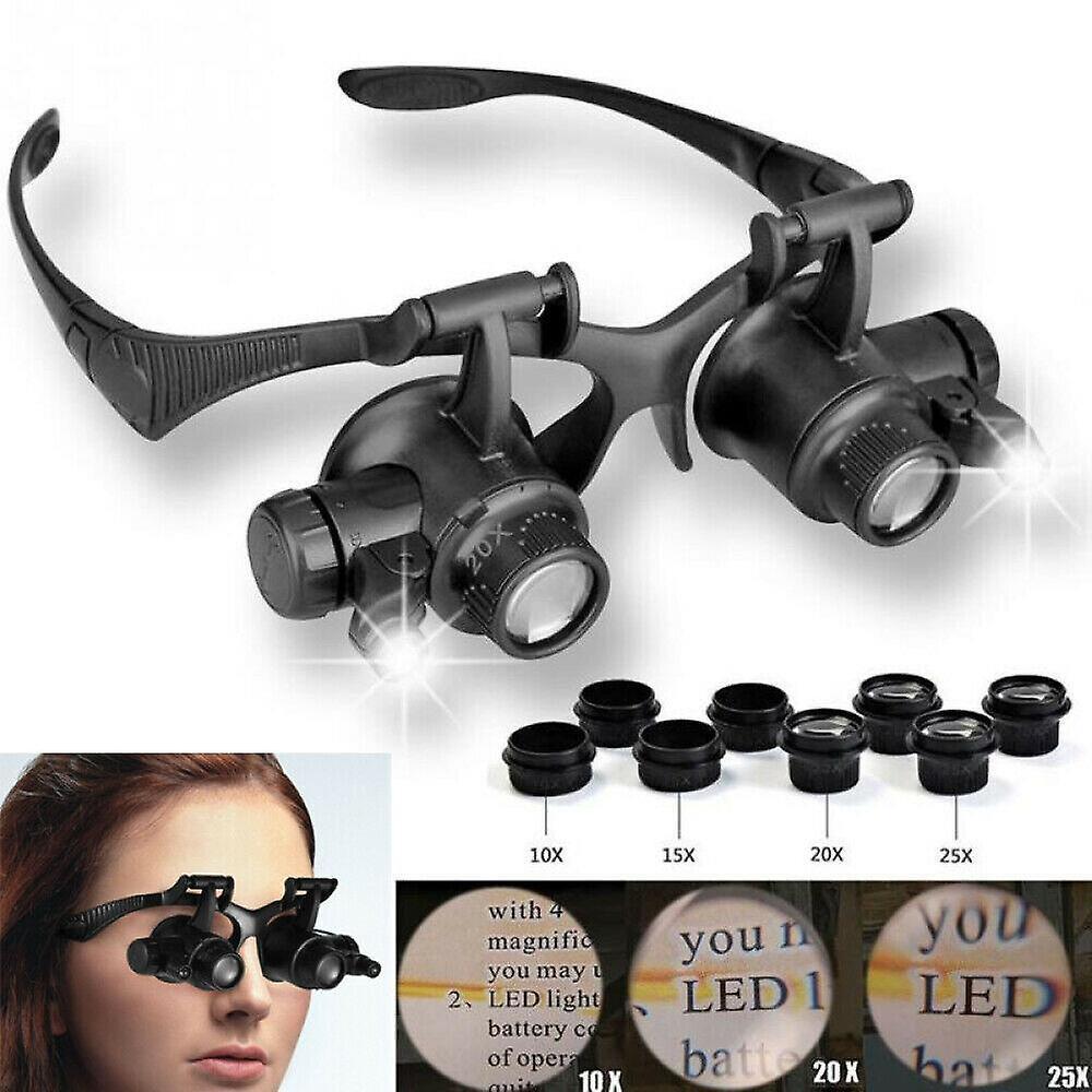 Jewelry Cleaning Tools 25X Magnifier Magnifying Eye Glass Loupe Jeweler Watch Repair Kit LED Light U