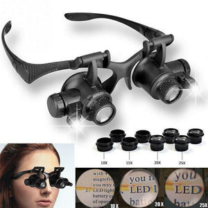 Jewelry Cleaning Tools 25X Magnifier Magnifying Eye Glass Loupe Jeweler Watch Repair Kit LED Light U