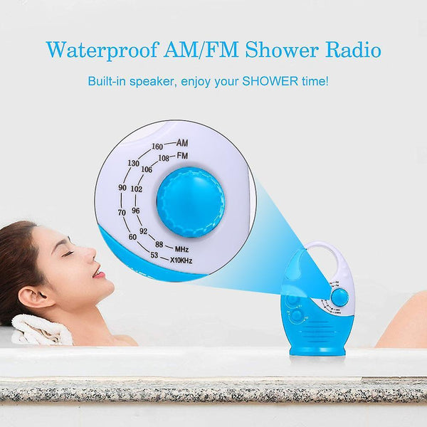 Waterproof Shower Radio Adjustable Volume Shower Am Fm Button Speaker Bathroom Shower Speakers Wireless Radio With Top Handle Radios