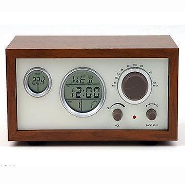 Alarm Clocks SY-601 Retro Design Wooden Compact Digital FM Radio with LED Time temperature Display A