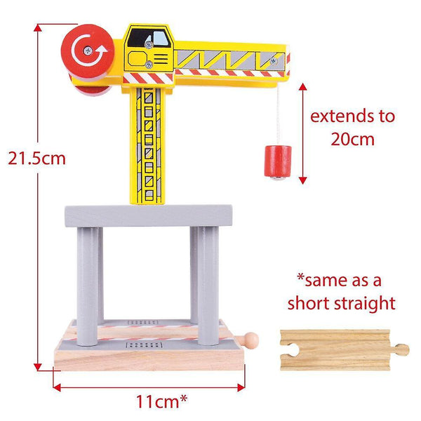 Toy trains train sets bigjigs rail magnetic big yellow crane - other major wooden rail brands are compatible