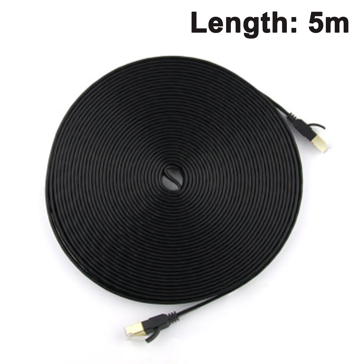 5m Black Cat 7 Ethernet Cable 10gbit / S 600mhz Lan Cable Flat Network Cable Hubs & Switches