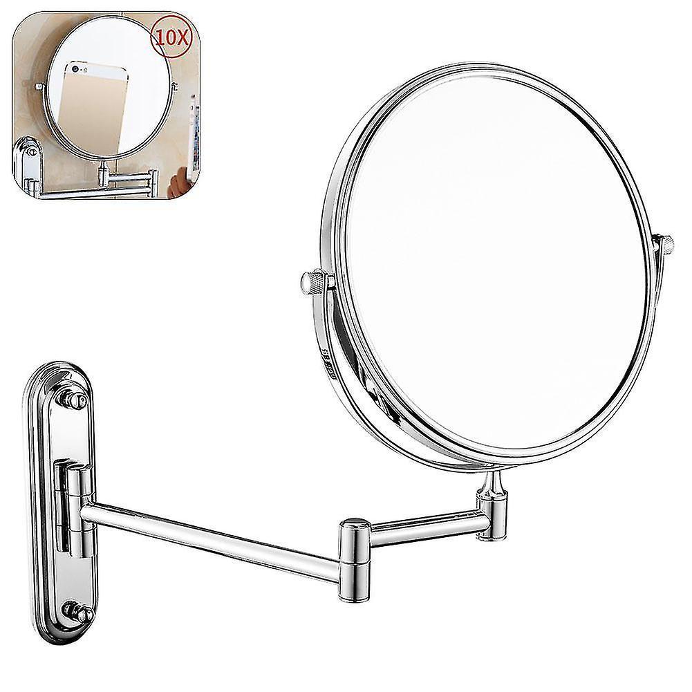 Mirrors space saving bathroom makeup mirror 10x magnifying round easy install shaving decorative rotatable