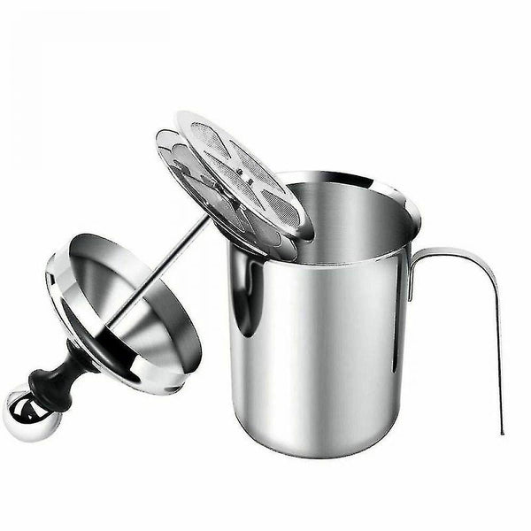 Milk Frothers Steamers Manual Milk Coffee Frother Stainless Steel Double Mesh Milk Foam Maker 400ml