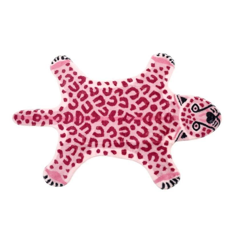 Bath mats rugs pink imitation leopard pattern rug faux skin leather nonslip mat washable animal print carpet