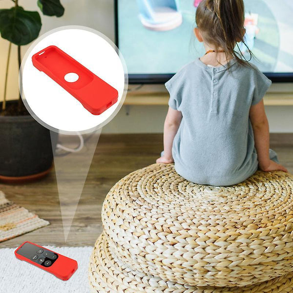 12.5x4cm Red Remote Controls 2pcs Silicone Remote Case Remote Safe Cover Compatible For Apple Tv4k T