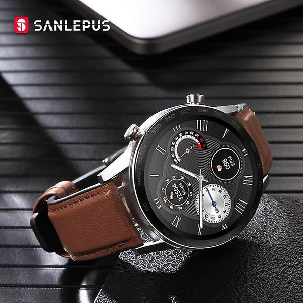 Watches smart watch bluetooth call men sport fitness bracelet clock |smart watches brown-leather strap