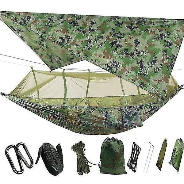 Hammocks camping hammock portable travel hammock double camping hammock with mosquito net and rain fly for