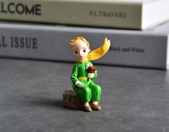 Action Toy Figures 3pcs Lovely The Little Prince Rose Fox Resin Figurine Collection Home Desktop Dec