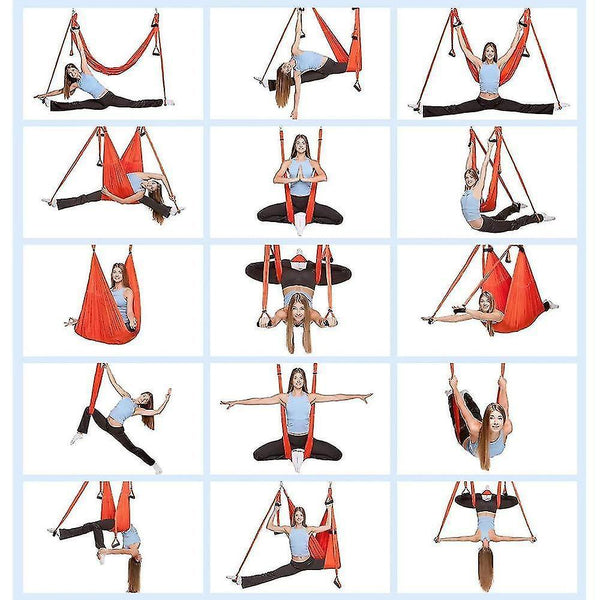 Yoga Pilates Blocks Aerial Yoga Hammock 6 Handles Strap Home Gym Hanging Belt Swing Anti-gravity Aer