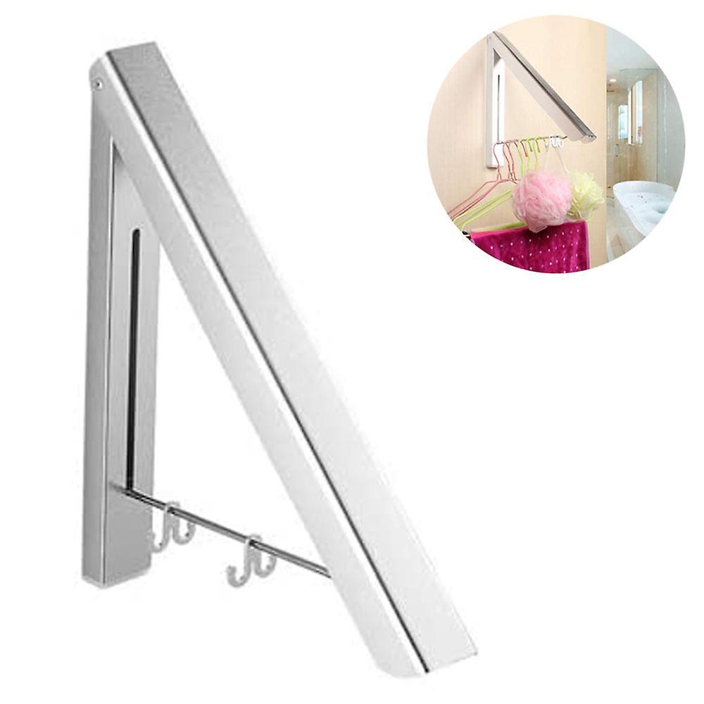 Home Retractable Clothes Rack - Wall Mounted Folding Clothes Hanger Drying Rack For Laundry Room Closet Storage Organization Aluminum Easy Installat Utility Hooks