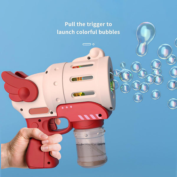 Bubble blowing toys bubble machine automatic indoor outdoor bubble machine maker gun shape exciting bubble pink