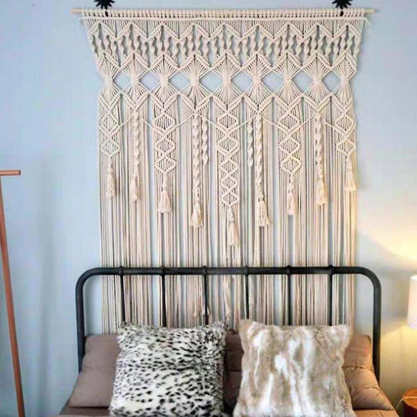 Home Decor Decals Boho Tapestry Wall Hanging Macrame Woven Door Curtain Divider Hanging Dream Catche