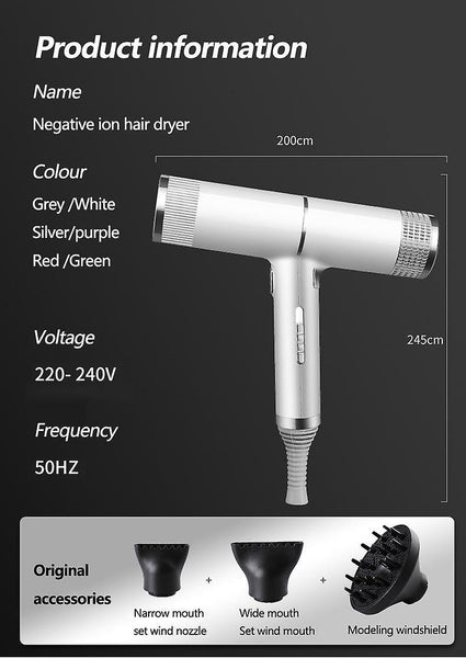 Hair dryers negative ion professional salon hairdryer household gale speed portable blow dryer anion white