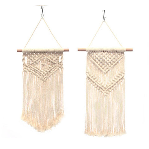 2 Pcs Wall Hanging Decor Woven Wall Art Macrame Tapestry Home Decoration For Apartment Bedroom Nursery Gallery Decorative Tapestries