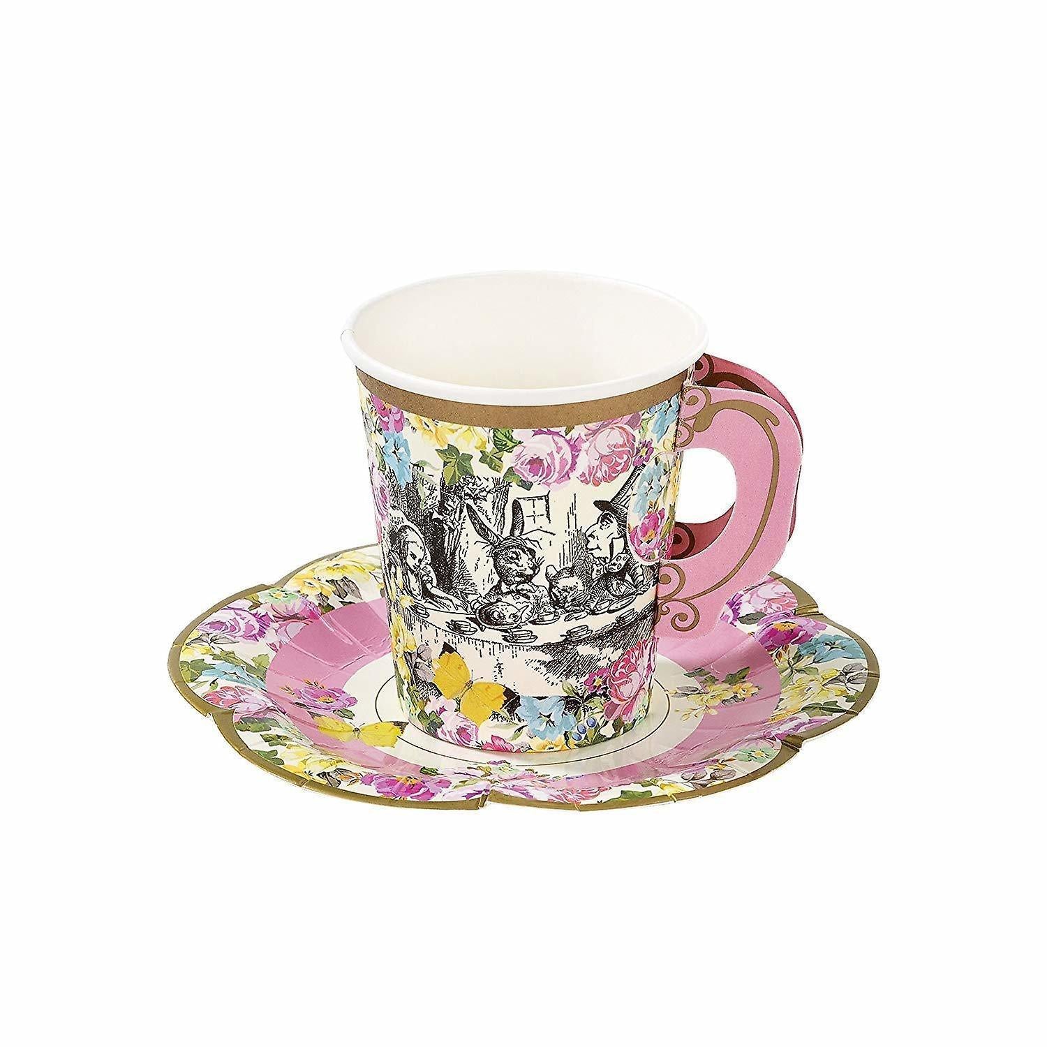 Stemware Talking Tables Alice In Wonderland Party Supplies | Tea Cups And Saucer Sets | Great For Ma