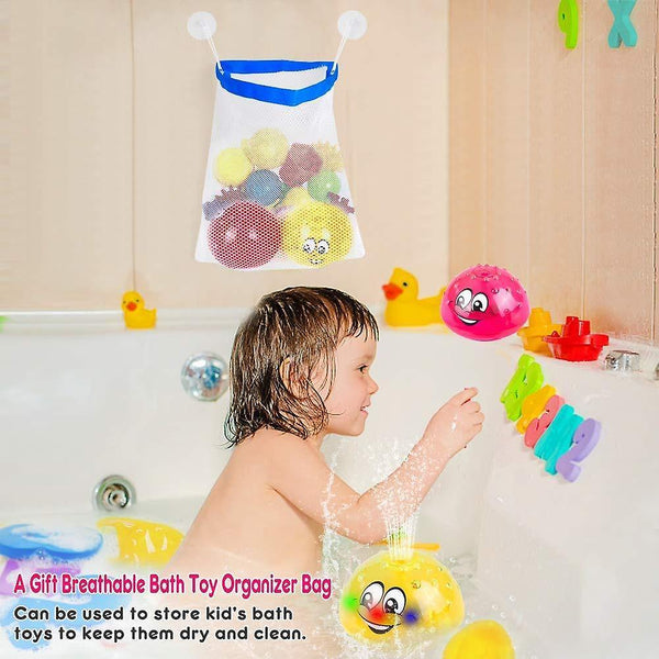 Bath Toys Infant Bath Toy 2 in 1 Electric Induction Water Spray Toy Space UFO Car Toys Creative Rota