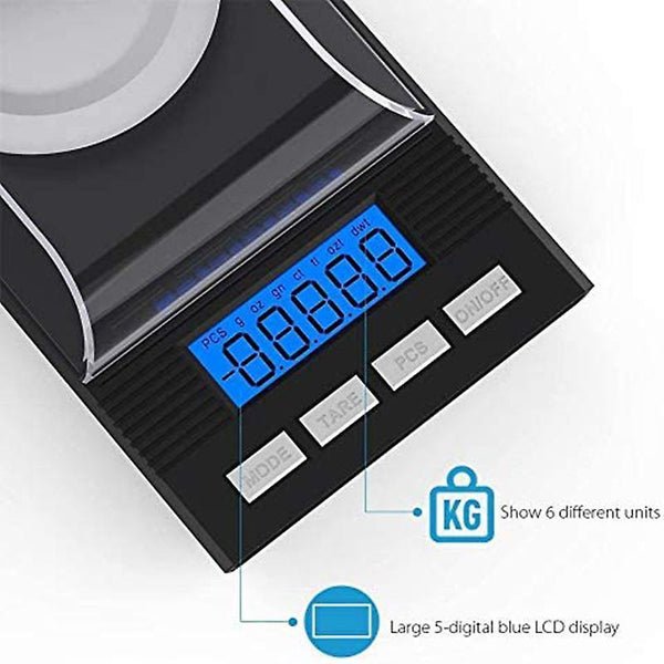 50g / 0.001g Milligram Scale Fine Scale Mg Scale Milligram Scale Pocket Scale Laboratory Scale With Lcd Display Letter Scale Professional Digit Measuring Scales