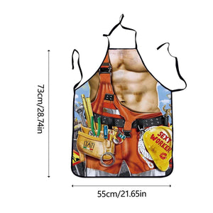 Christmas gift kids Sexy Beauty Apron Muscular Male Apron Cartoon Couple Party Apron