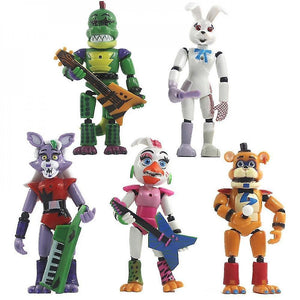 Action Toy Figures 5Pcs Fnaf Freddy Bear Figuras Model 13cm Pvc Light Freddy Anime Figure Toys