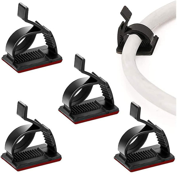 100 Pcs Self Adhesive Cable Management Clips Adjustable Cable Organizers Sticky Wire Clips Cord Holder For Tv Pc Laptop Ethernet Cable Desktop Home O Wire & Cable Sleeves