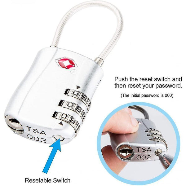 Locks latches [2 pack] tsa luggage locks  3-digit safety padlock  combination padlock  lock code for travel