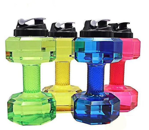 Water bottles 2.5L dumbbell fitness water bottle  portable water cup can be used as fitness equipment green