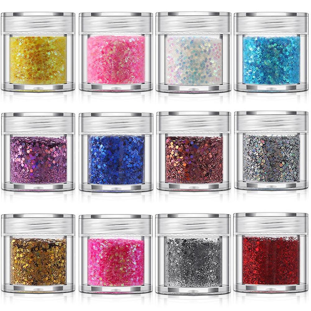 Glitter Powder Sequins For Slime arts Crafts Extra Solvent Resistant Glitter Powder Shakers bulk Acrylic Polyester Craft Supplies Glitter Loose Eyesha Nail Art Kits & Accessories