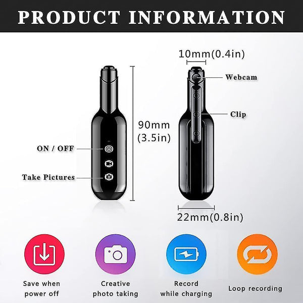 Webcams Mini 1080P Full HD Mini Camera Portable Security Surveillance Camera  Suitable for Small Com