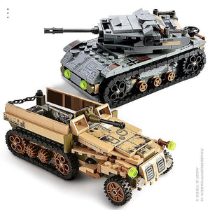 Action Toy Figures 1061PCS Tank Building Blocks Toys Mini figures Vehicle Aircraft Military Compatib