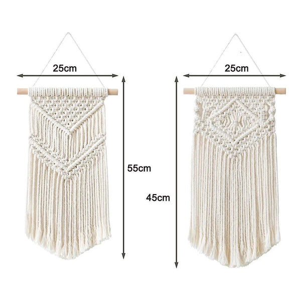 2 Pcs Wall Hanging Decor Woven Wall Art Macrame Tapestry Home Decoration For Apartment Bedroom Nursery Gallery Decorative Tapestries