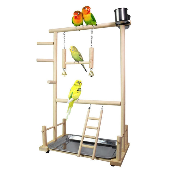 Bird Toys Parrots Wooden Stand Bird Play Activity Perch Gym Swing Playpen Toy Birds Exercise Rack|Bi