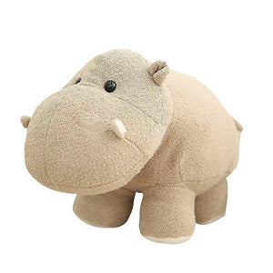 Stuffed Animals 20cm Mini Head Hippo Elephant Plush Toy Soft Cartoon Animal Hippopotamus Stuffed Dol