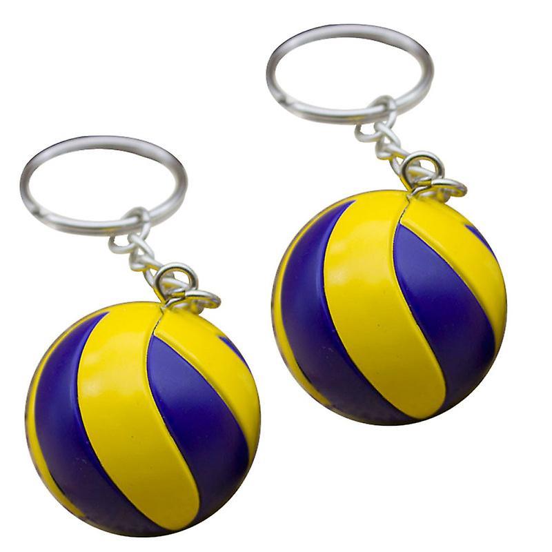 10X3.8X3.8CM unisex Keychains 2pcs Key Chains Volleyball Model Key Rings Lovely Key Chains For Decors