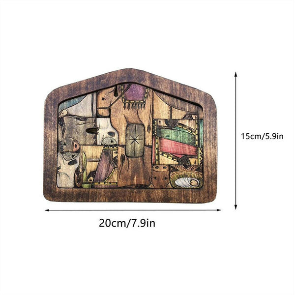 Mechanical Puzzles Nativity Puzzle with Wood Burned Design Wooden Jesus Puzzle Game Toy set